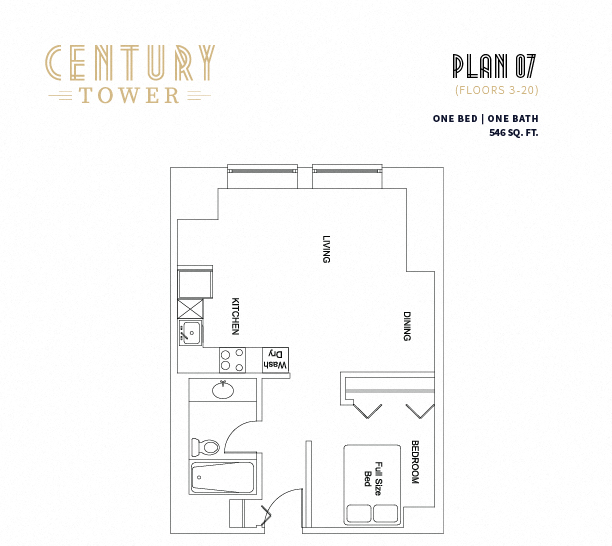 1 Bedroom Floor Plan